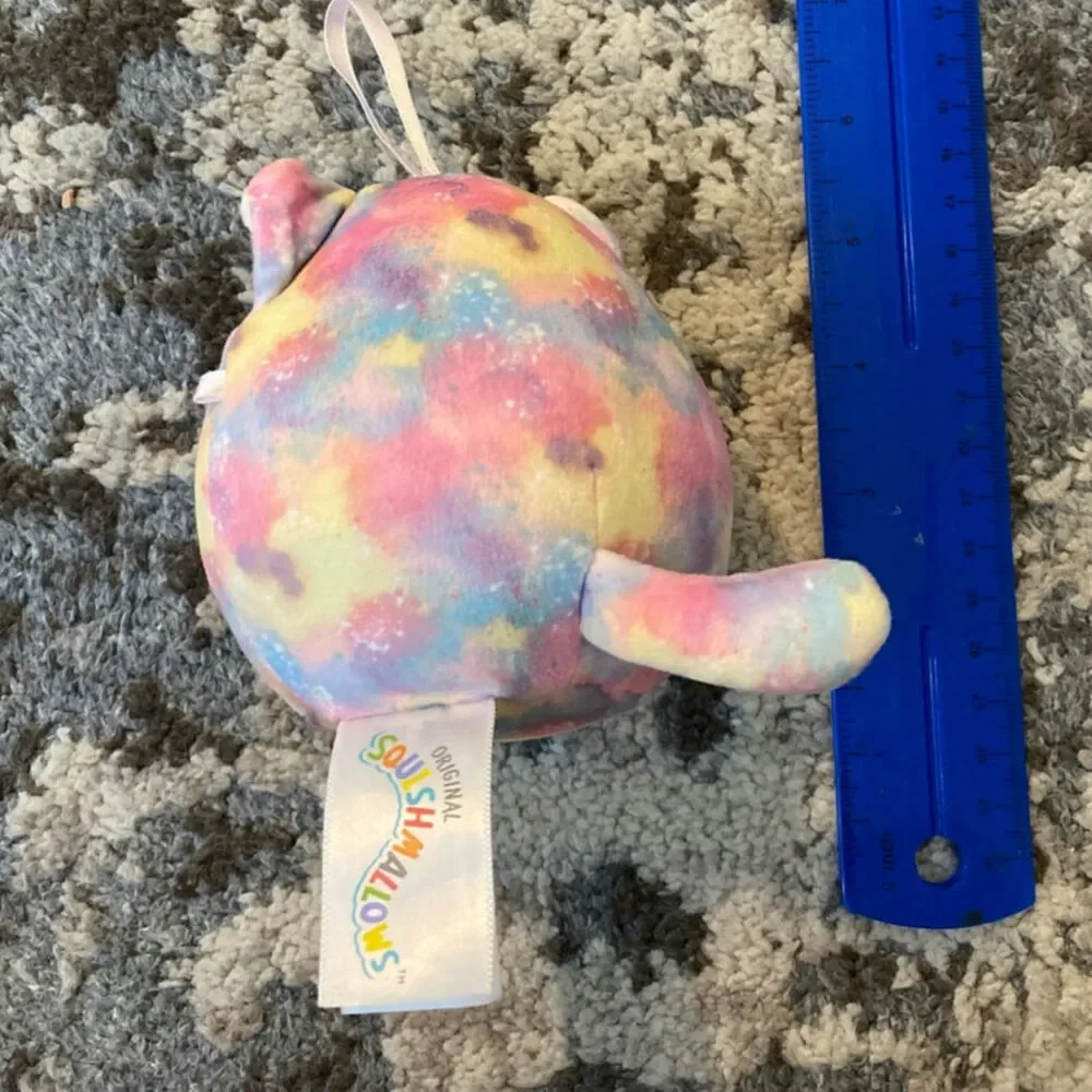 Squishmallows Erika Christmas 2023 Ornament 4” Tie-Dye Plush Cat Kelly Toy Pink